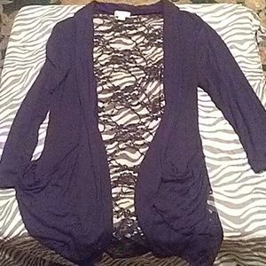 Lace back cardigan NWOT